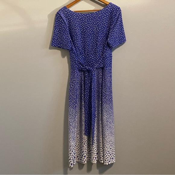 Cato Womens Purple White Poka Dot Dress Size Large Short Sleeve - Picture 8 of 10